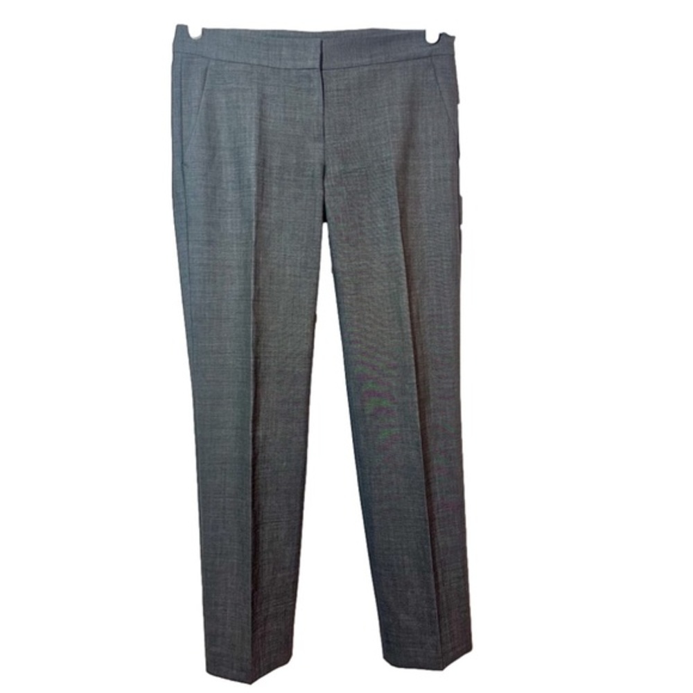 Theory Malene Wool Pants Gray Straight Leg Ankle Trousers Size 2